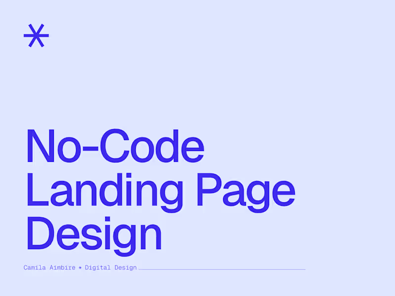 Cover image for No-Code Landing Page Design