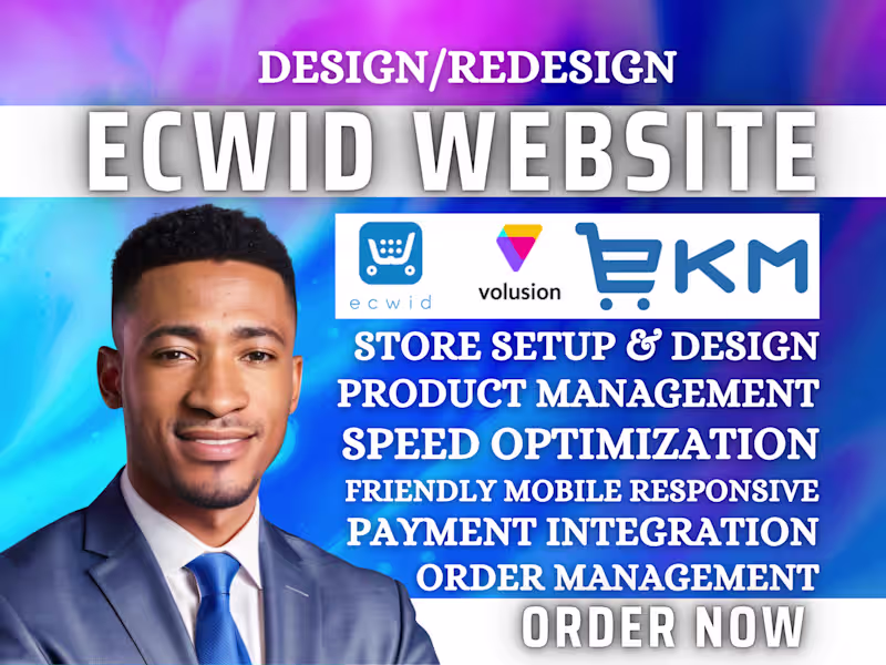 Cover image for I will design ecwid volusion SEO ecommerce website landing page