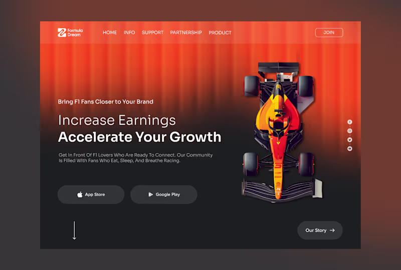 Cover image for Dark Mode Landing page design SAAS Website in Figma