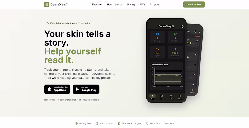 Cover image for DermaDiary AI - Use AI insights to improve your eczema