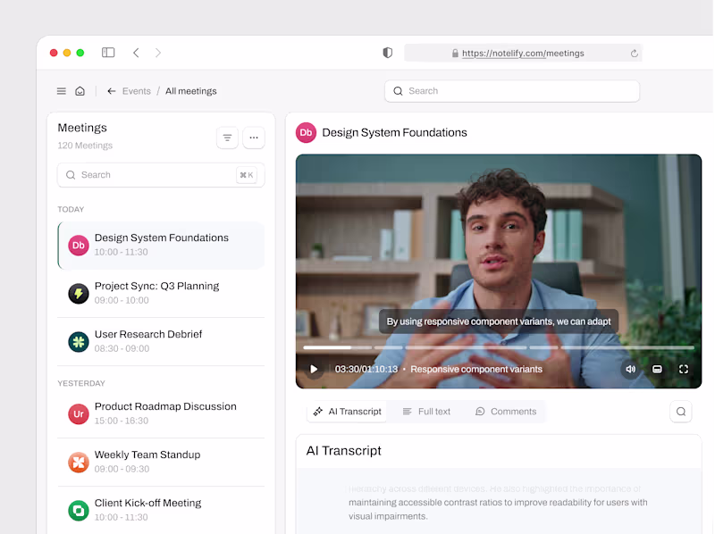 Cover image for Notelify - AI Note Taker Dashboard