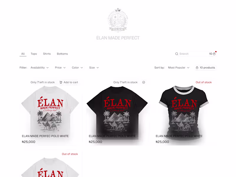 Cover image for E-commerce Website Design for Elan Made Perfect