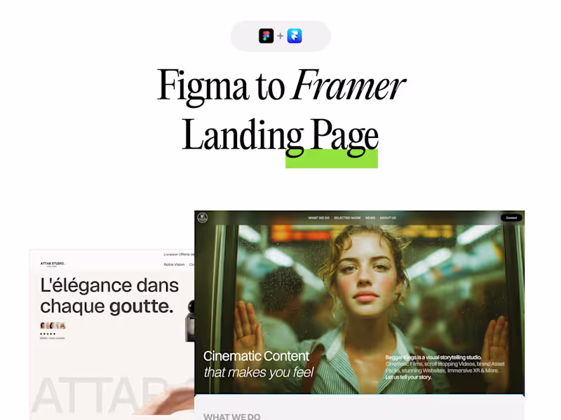 Cover image for Figma to Framer Landing Page