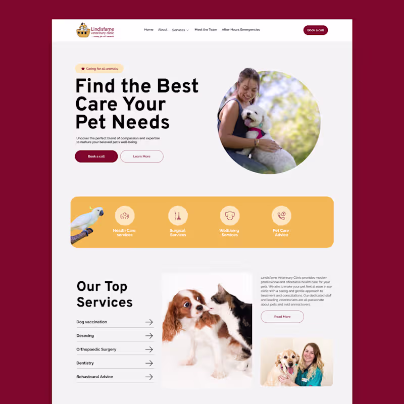 Cover image for Vet Clinic Website Revamp