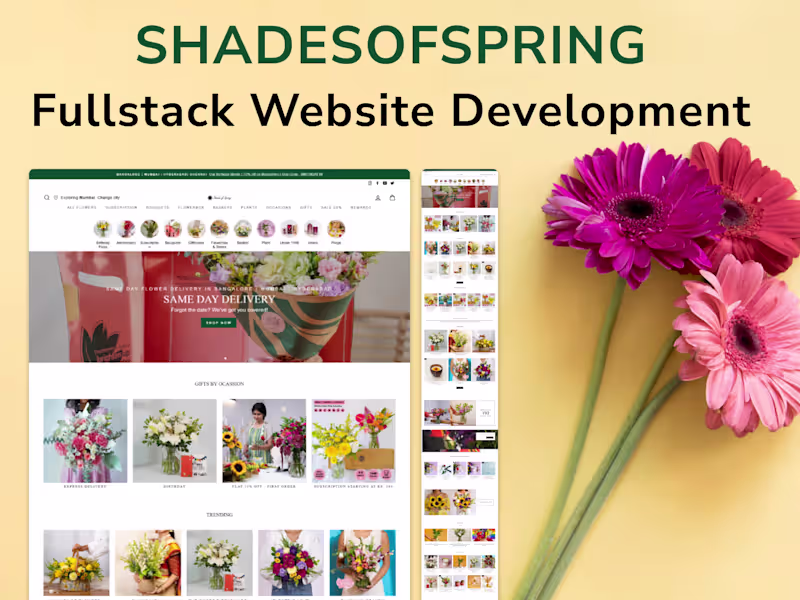 Cover image for Shades of Spring | Full Stack Website