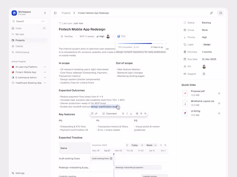 Cover image for Project details page I recently designed for product and des...