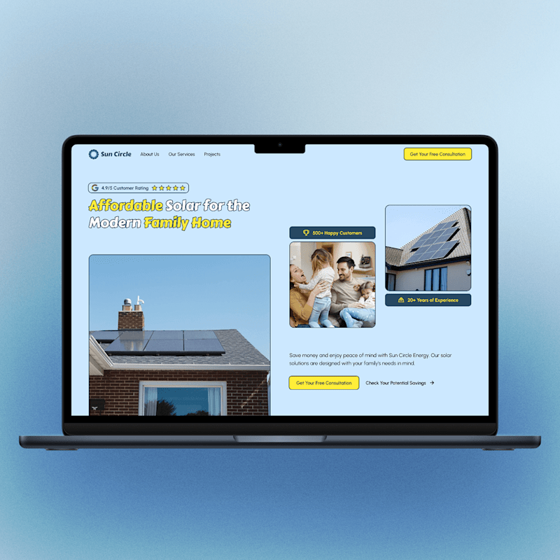 Cover image for Sun Circle 👪 Solar Website Design