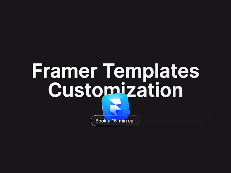 Cover image for Framer Templates Customization