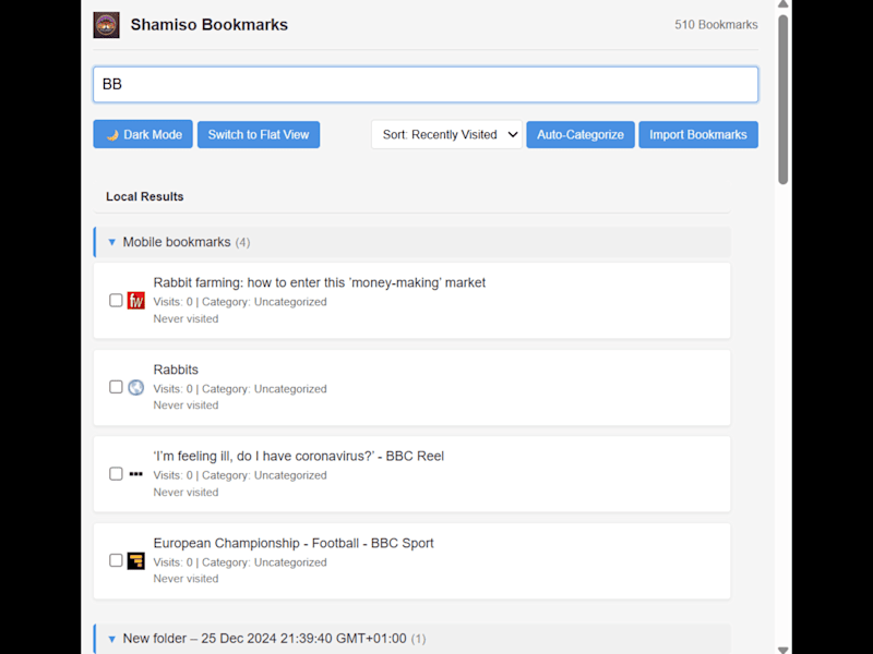 Cover image for Shamiso Bookmarks Manager - Chrome Web Store