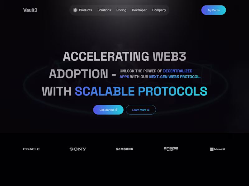 Cover image for Website Redesign For Vault3 Blockchain 