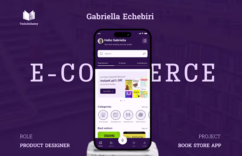 Cover image for TechAlchemy Bookstore App Design - Ecommerce