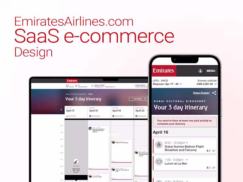 Cover image for Product Design for Emirates Airlines 🇦🇪