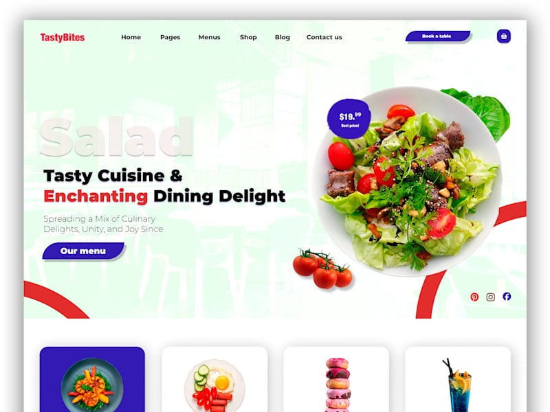 Cover image for Salad restaurant figma design