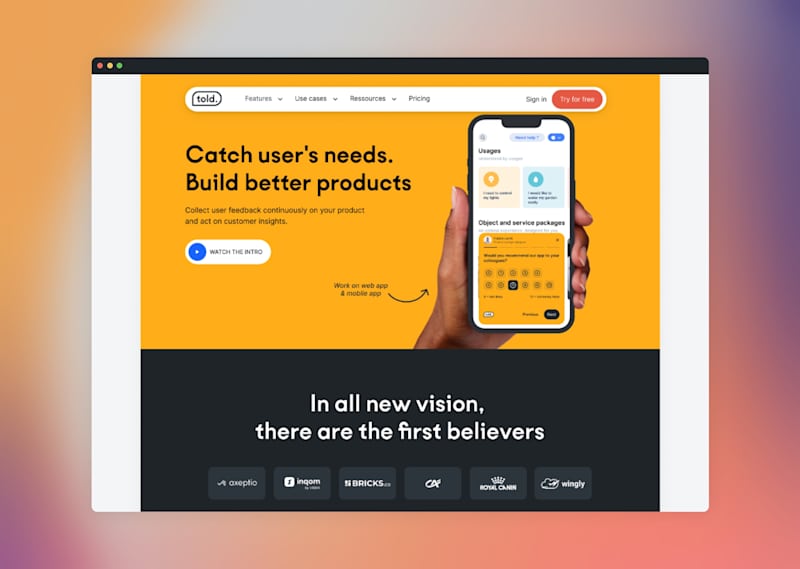 Cover image for Told - Framer Website