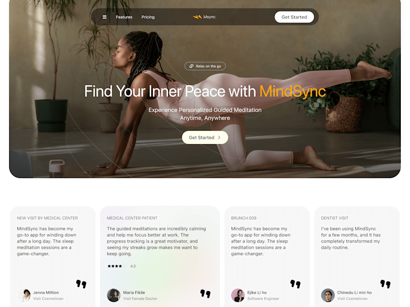 Cover image for Msync - Health & Wellness App  Landing page 