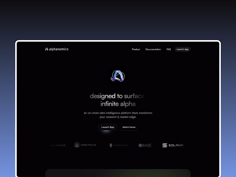 Cover image for Alphanomics — On-Chain Intelligence Website