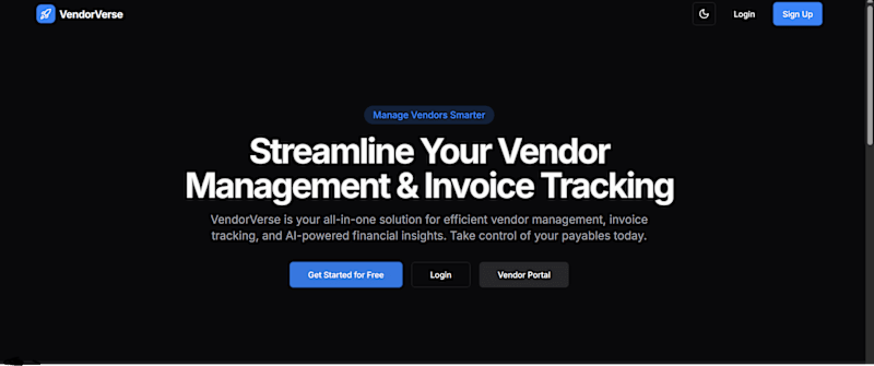 Cover image for VendorVerse | Simplifying Vendor & Invoice Management