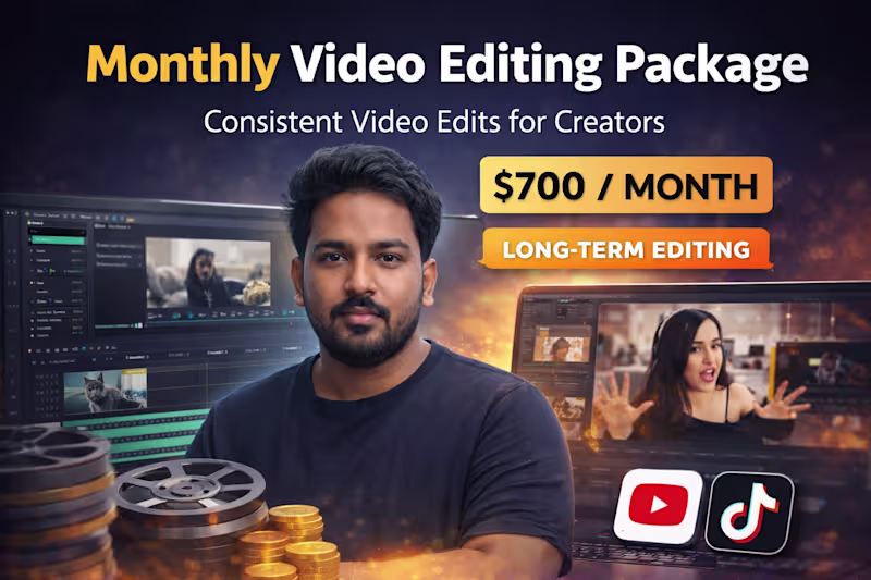 Cover image for Monthly Video Editing Package
