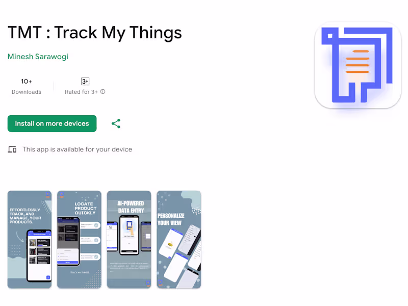 Cover image for TMT : Track My Things