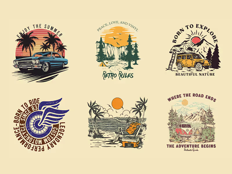 Cover image for I will make unique vintage retro illustration design t shirt