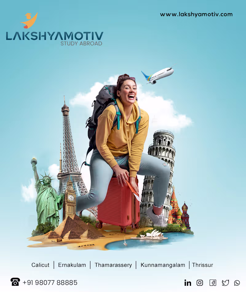 Cover image for Design works done for Education consultancy Lakhyamotiv