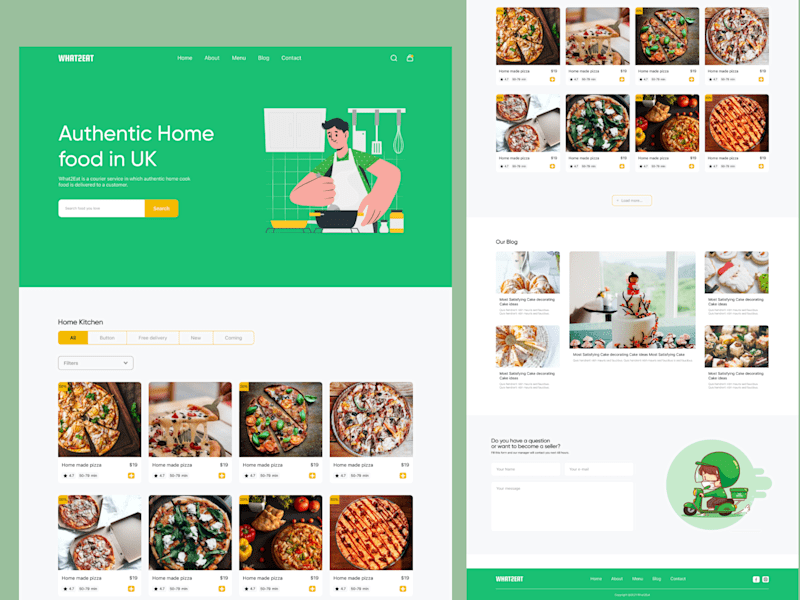 Cover image for Food ordering landing page design.
