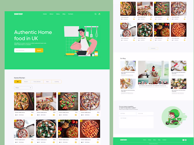 Cover image for Food ordering landing page design.