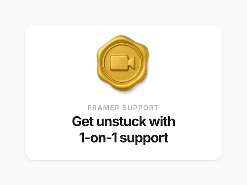 Cover image for 1:1 Framer Support