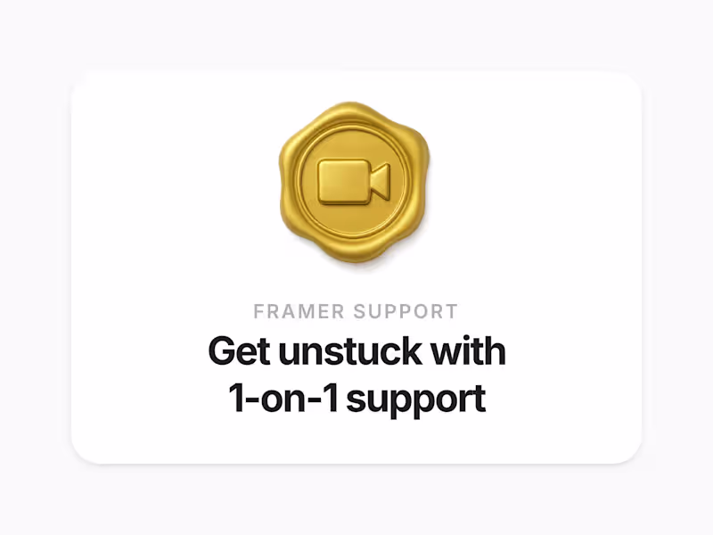 Cover image for 1:1 Framer Support