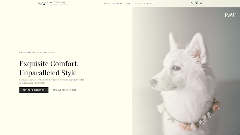 Cover image for Luxury Pet Boutique Website Concept