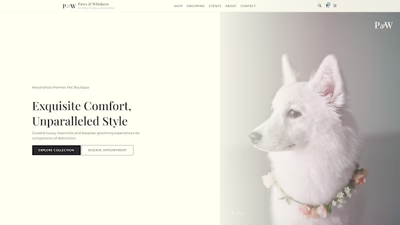 Cover image for Luxury Pet Boutique Website Concept