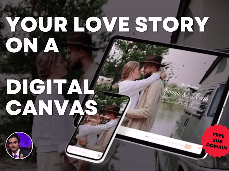 Cover image for Wedding Website for a unique Wedding Invitation and Wedding RSVP