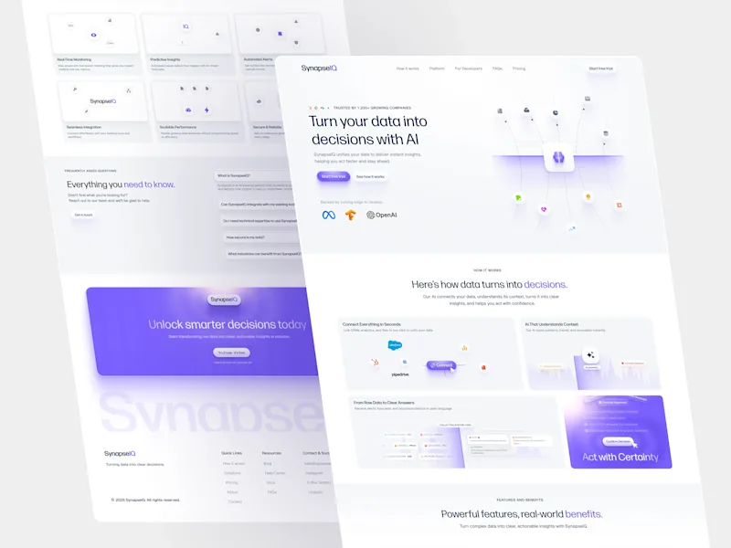 Cover image for SynapseIQ - Saas Landing Page
