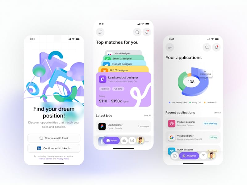 Cover image for Job Finder App UX/UI Design