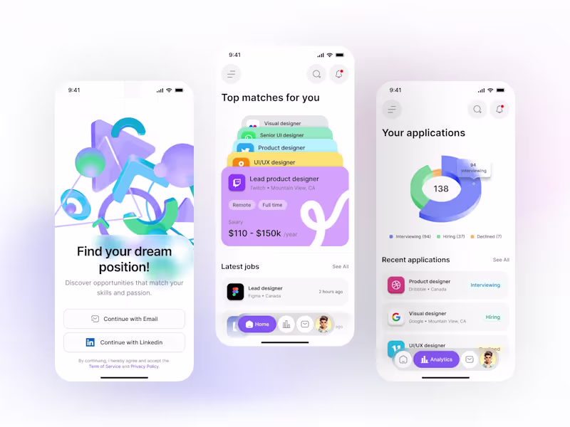 Cover image for Job Finder App UX/UI Design