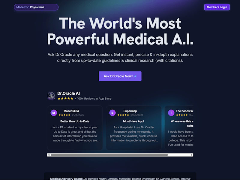 Cover image for Dr.Oracle: Leading AI in Medical Information