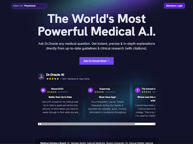 Cover image for Dr.Oracle: Leading AI in Medical Information