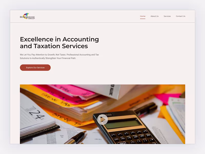 Cover image for Bokhabane Tax Group Website Design (WordPress + Elementor)