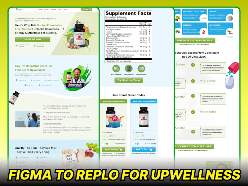 Cover image for Figma Design + Replo Development For Ultra Liver lander