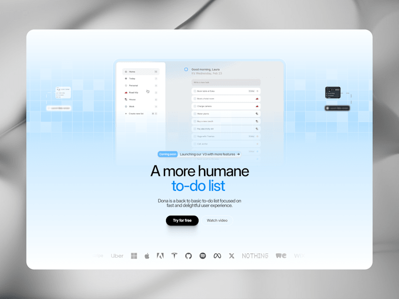 Cover image for Dona website redesign.