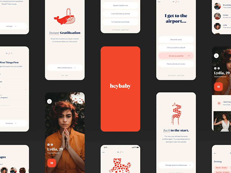Cover image for heybaby high-trust dating, iOS + Android