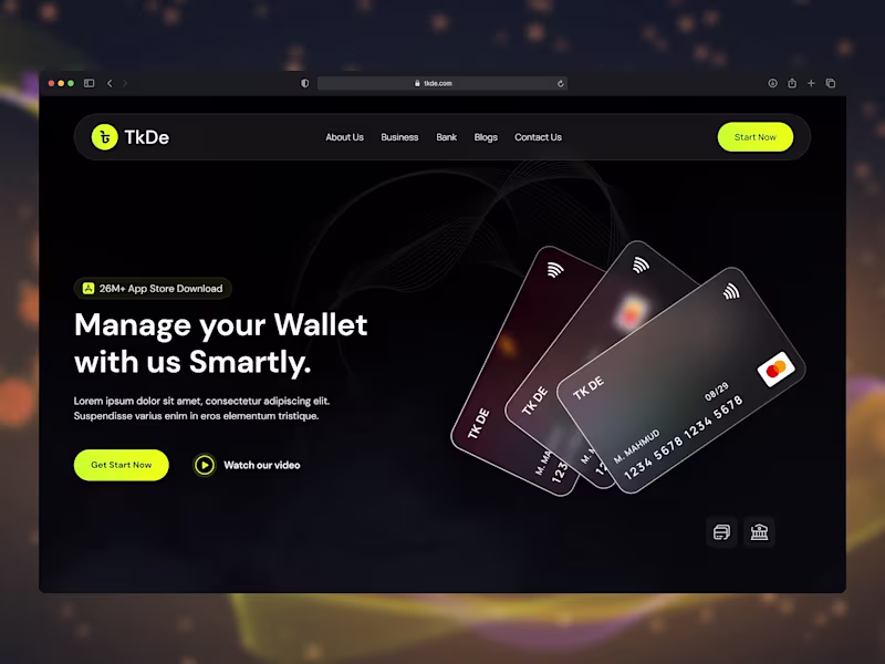 Cover image for eWallet Landing Page header, I made it simple and clean, wha...
