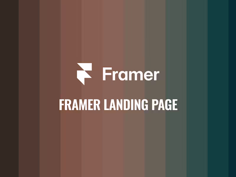 Cover image for Framer Landing Page Creation