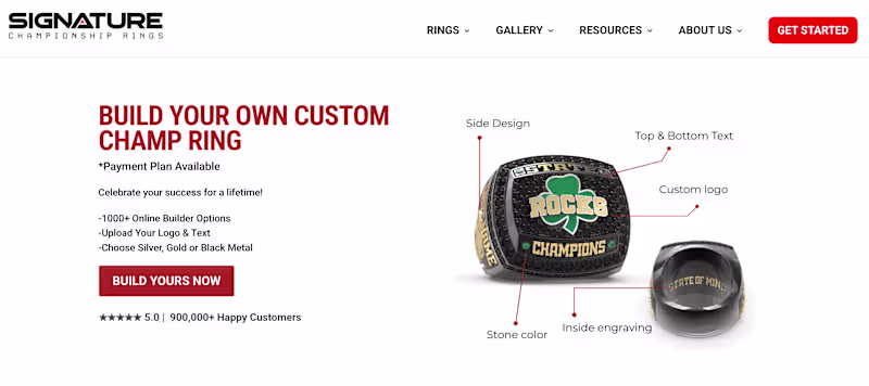 Cover image for Signature Championship Rings E-commerce and Web Design Project
