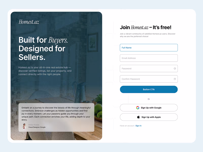 Cover image for Authentication Experience Redesign for Homest.az