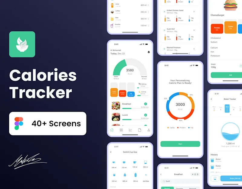 Cover image for Calorie Tracker App UI