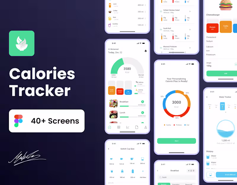 Cover image for Calorie Tracker App UI