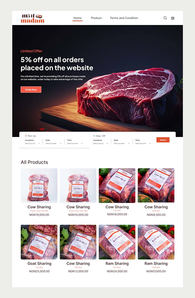 Cover image for Mobile Design For Meat Seller Brand
