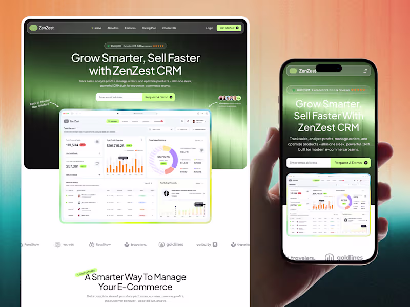 Cover image for ZenZest – SaaS Product Landing Page Design