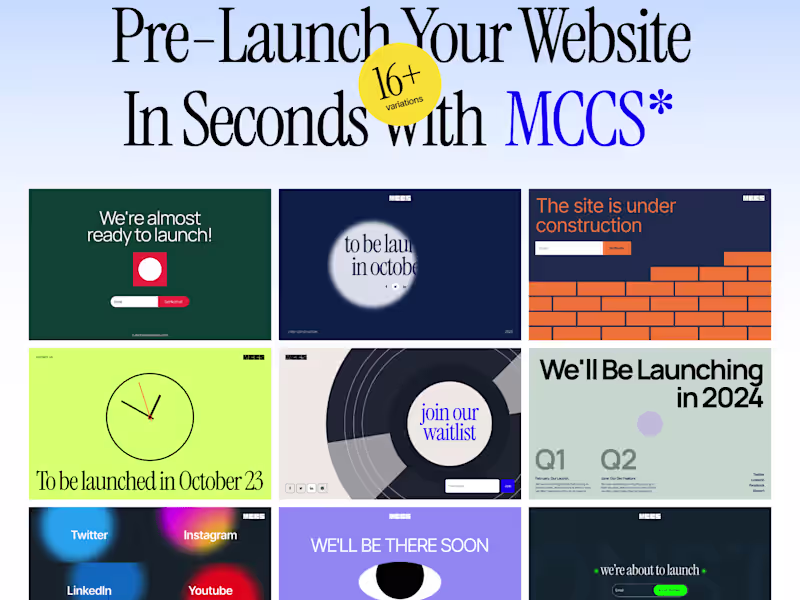 Cover image for MMCS template. 16+ Coming soon pages